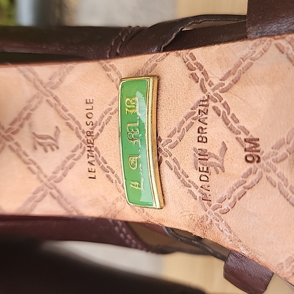 L.A.M.B. TAMMY Peep toe Heels in Brown, Size 9. - Picture 10 of 12